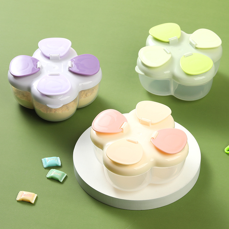 Baby Food Lactogen - Portable Clover 4-Compartment Formula Canister, One-Touch