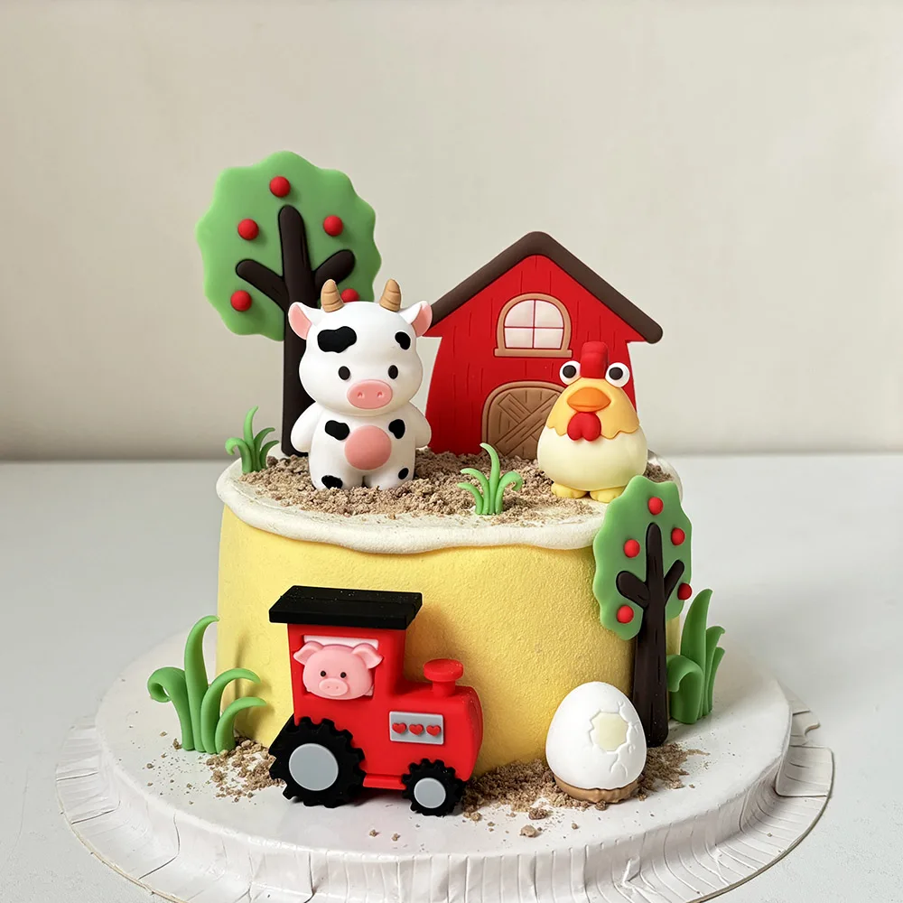 Baby Food Flavors - Cartoon Children's Cake Decoration Farm Animal