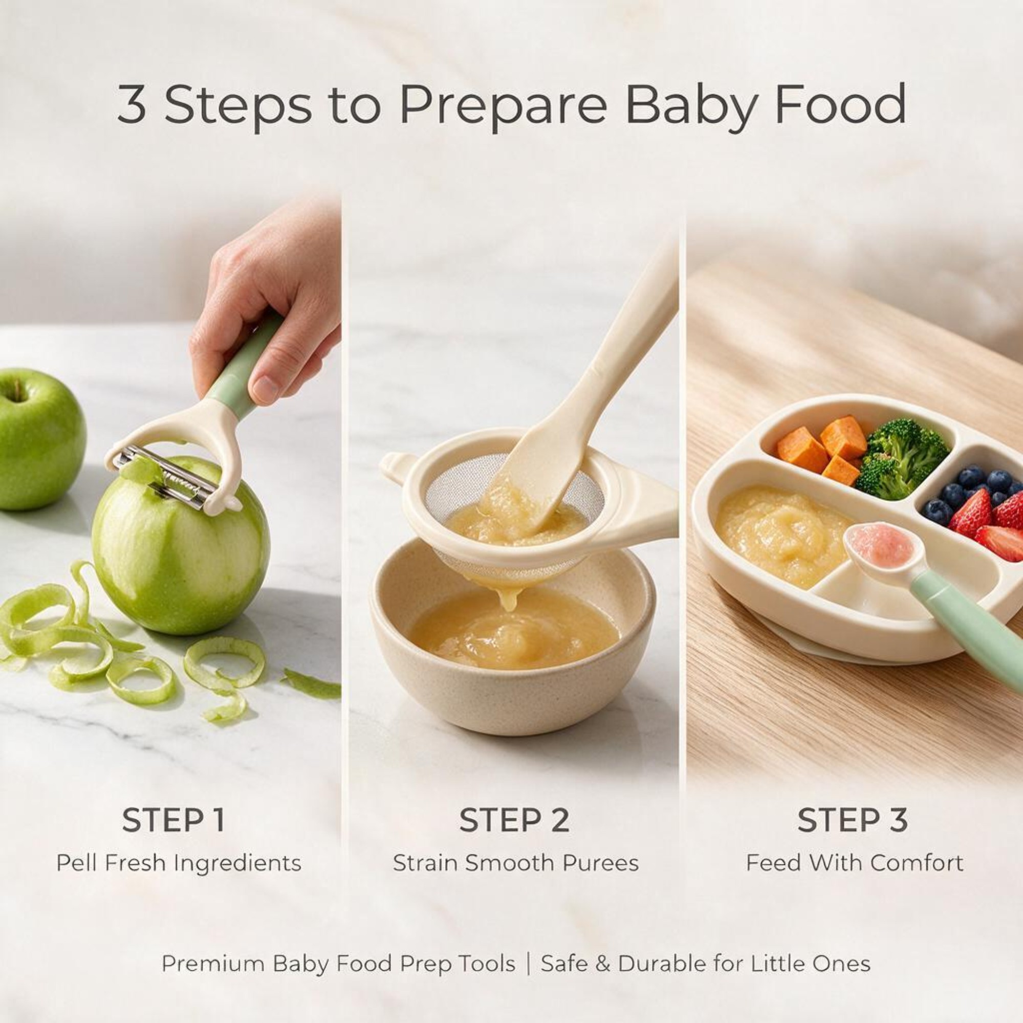 3PCS Baby Food Preparation Kit - Baby Food Strainer ulasan dan harga