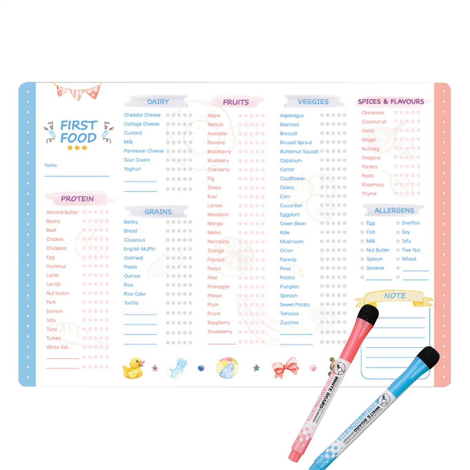 First Foods Chart Magnetic Bab - Baby Food Tracker ulasan dan harga